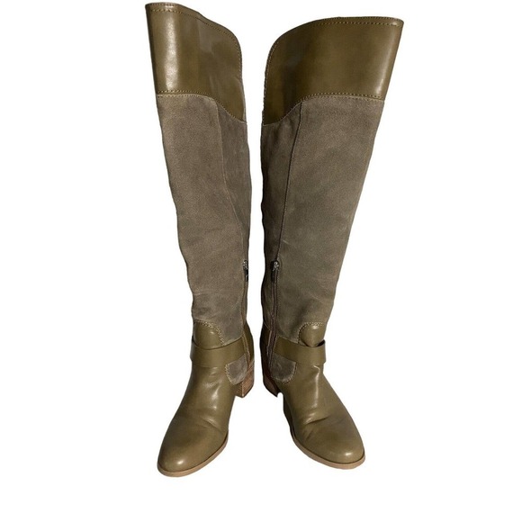 Mark Fisher brown leather & suede tall boots 7M-WC - Picture 1 of 6